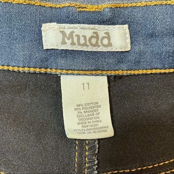 Mudd Women Blue Jeans Sz 11 Skinny Love Peace Happiness - Picture 7 of 9